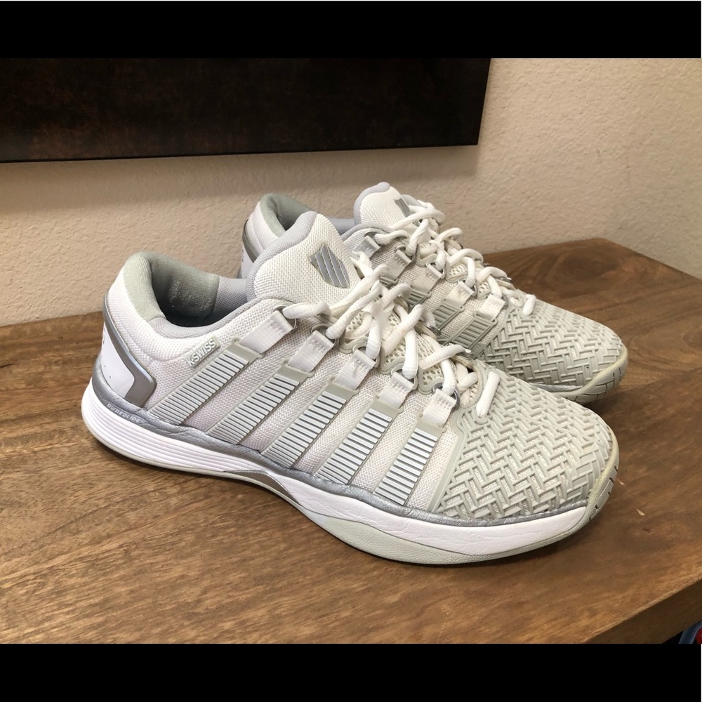 K-Swiss Hypercourt 2.0 White Glacier Gray Silver Womens Sz 11 Sneaker 95394 172